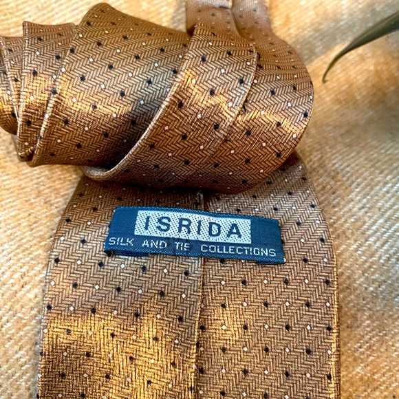 (Silk👔 6 for $30) Isrida Browny/Bronze Shiny Tie - Picture 2 of 2